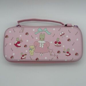 HYPERCASE Pink Case for Nintendo Switch with Shoulder Strap Cartoon Bunny